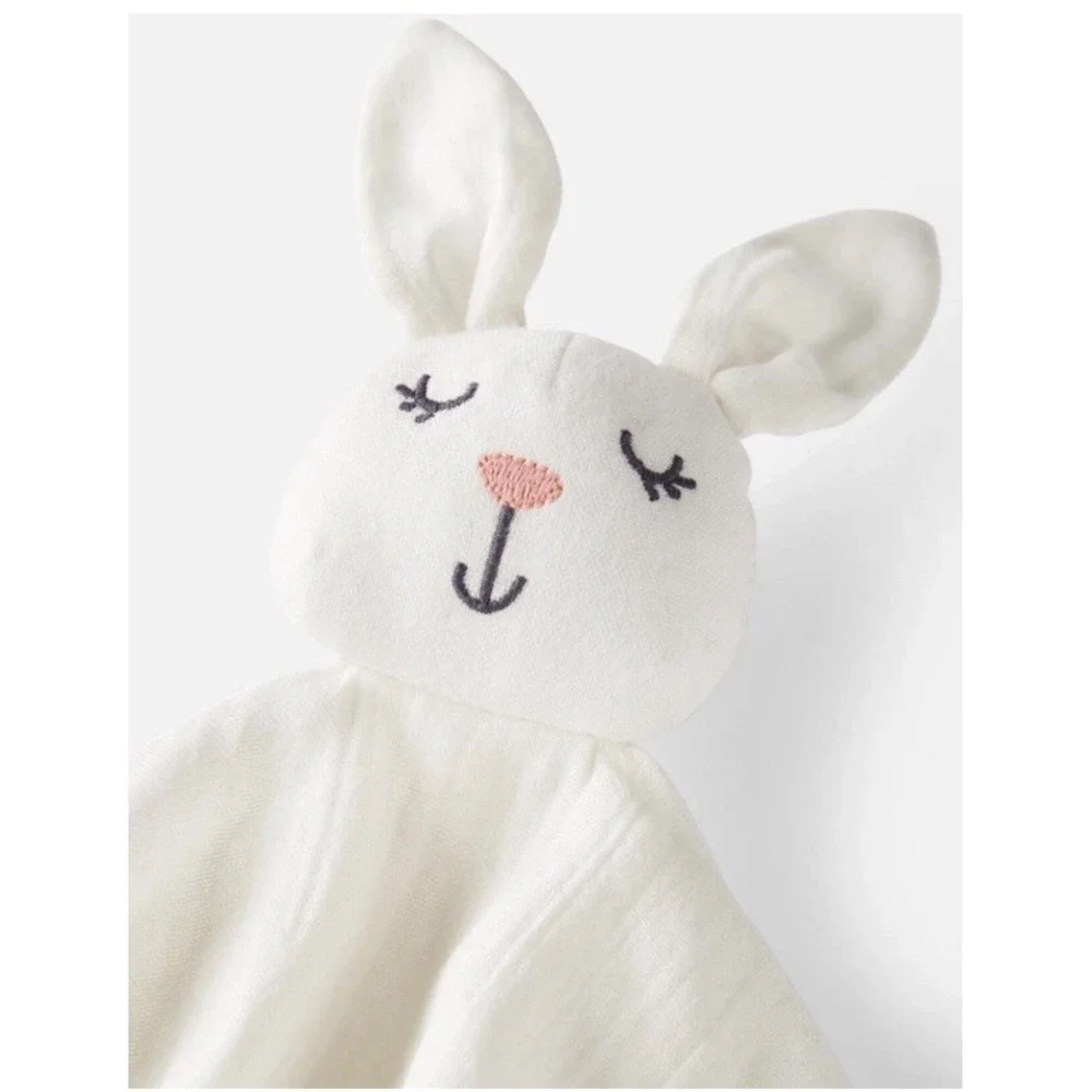 Carter's Baby Organic Cotton Bunny Lovey Muslin Plush Blanket Little Planet NWT